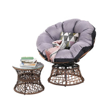 Load image into Gallery viewer, Gardeon Outdoor Lounge Setting Papasan Chair Wicker Table Garden Furniture Brown
