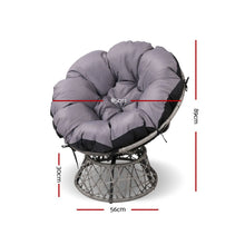 Load image into Gallery viewer, Gardeon Outdoor Lounge Setting Papasan Chair Wicker Table Garden Furniture Grey
