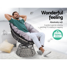 Load image into Gallery viewer, Gardeon Outdoor Lounge Setting Papasan Chair Wicker Table Garden Furniture Grey
