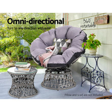 Load image into Gallery viewer, Gardeon Outdoor Lounge Setting Papasan Chair Wicker Table Garden Furniture Grey
