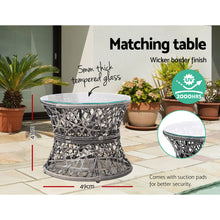 Load image into Gallery viewer, Gardeon Outdoor Lounge Setting Papasan Chair Wicker Table Garden Furniture Grey
