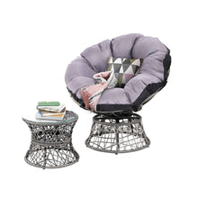 Load image into Gallery viewer, Gardeon Outdoor Lounge Setting Papasan Chair Wicker Table Garden Furniture Grey

