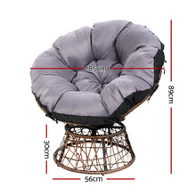 Load image into Gallery viewer, Gardeon Outdoor Lounge Setting Furniture Wicker Papasan Chairs Table Patio Brown
