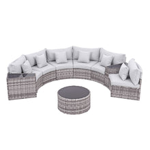 Load image into Gallery viewer, Gardeon 6 Seater Outdoor Sofa Set 9PCS Table Chair Set Garden Rattan Patio Furniture
