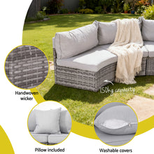 Load image into Gallery viewer, Gardeon 6 Seater Outdoor Sofa Set 9PCS Table Chair Set Garden Rattan Patio Furniture
