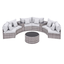 Load image into Gallery viewer, Gardeon 6 Seater Outdoor Sofa Set 9PCS Table Chair Set Garden Rattan Patio Furniture
