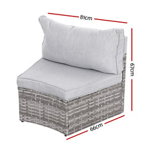 Load image into Gallery viewer, Gardeon 2 PCS Outdoor Sofa Set Rattan Modular Chair Garden Patio Furniture Grey
