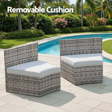 Load image into Gallery viewer, Gardeon 2 PCS Outdoor Sofa Set Rattan Modular Chair Garden Patio Furniture Grey
