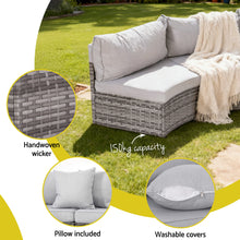 Load image into Gallery viewer, Gardeon 2 PCS Outdoor Sofa Set Rattan Modular Chair Garden Patio Furniture Grey
