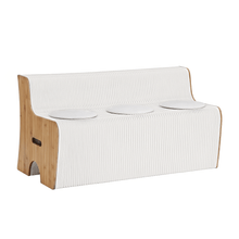Load image into Gallery viewer, Artiss Folding Kraft Paper Sofa 3 Seater Accordion Bench with PU Leather Cushion Collapsible Couch 300kg Capacity 150x59x63cm - The White Mall

