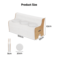 Load image into Gallery viewer, Artiss Folding Kraft Paper Sofa 3 Seater Accordion Bench with PU Leather Cushion Collapsible Couch 300kg Capacity 150x59x63cm - The White Mall
