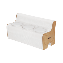Load image into Gallery viewer, Artiss Folding Kraft Paper Sofa 3 Seater Accordion Bench with PU Leather Cushion Collapsible Couch 300kg Capacity 150x59x63cm - The White Mall
