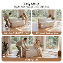 Load image into Gallery viewer, Artiss Folding Kraft Paper Sofa 3 Seater Accordion Bench with PU Leather Cushion Collapsible Couch 300kg Capacity 150x59x63cm - The White Mall
