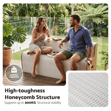 Load image into Gallery viewer, Artiss Folding Kraft Paper Sofa 3 Seater Accordion Bench with PU Leather Cushion Collapsible Couch 300kg Capacity 150x59x63cm - The White Mall
