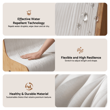 Load image into Gallery viewer, Artiss Folding Kraft Paper Sofa 3 Seater Accordion Bench with PU Leather Cushion Collapsible Couch 300kg Capacity 150x59x63cm - The White Mall
