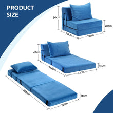 Load image into Gallery viewer, Artiss Convertible Folding Sofa Bed Armless Lounger Foam Floor Sofas Futons Couches - The White Mall
