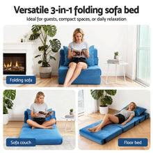 Load image into Gallery viewer, Artiss Convertible Folding Sofa Bed Armless Lounger Foam Floor Sofas Futons Couches - The White Mall
