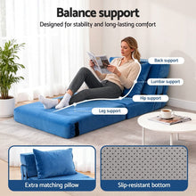 Load image into Gallery viewer, Artiss Convertible Folding Sofa Bed Armless Lounger Foam Floor Sofas Futons Couches - The White Mall
