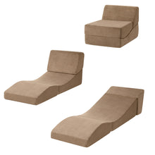 Load image into Gallery viewer, Artiss Folding Sofa Bed Convertible Armless Foam Floor Futon Lounger Couch Brown - The White Mall
