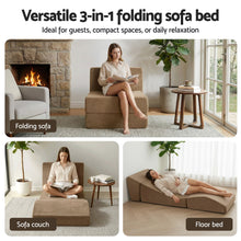 Load image into Gallery viewer, Artiss Folding Sofa Bed Convertible Armless Foam Floor Futon Lounger Couch Brown - The White Mall
