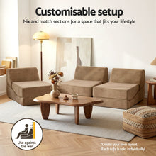 Load image into Gallery viewer, Artiss Folding Sofa Bed Convertible Armless Foam Floor Futon Lounger Couch Brown - The White Mall
