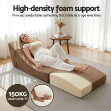 Load image into Gallery viewer, Artiss Folding Sofa Bed Convertible Armless Foam Floor Futon Lounger Couch Brown - The White Mall
