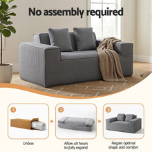 Load image into Gallery viewer, Artiss 2 Seater Sofa Loveseat Sofas Bed Couch No Assembly Corduroy Small Couches Apartement - The White Mall
