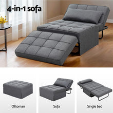 Load image into Gallery viewer, Artiss Sofa Bed Lounge Convertible Ottoman 1 Seater Couch Recliner Linen Grey - The White Mall
