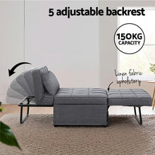 Load image into Gallery viewer, Artiss Sofa Bed Lounge Convertible Ottoman 1 Seater Couch Recliner Linen Grey - The White Mall

