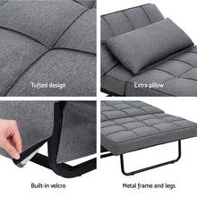 Load image into Gallery viewer, Artiss Sofa Bed Lounge Convertible Ottoman 1 Seater Couch Recliner Linen Grey - The White Mall
