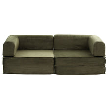 Load image into Gallery viewer, Artiss Convertible Folding Sofa Bed Green - The White Mall
