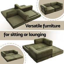 Load image into Gallery viewer, Artiss Convertible Folding Sofa Bed Green - The White Mall
