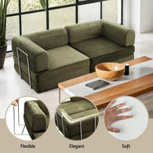 Load image into Gallery viewer, Artiss Convertible Folding Sofa Bed Green - The White Mall
