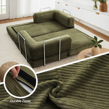 Load image into Gallery viewer, Artiss Convertible Folding Sofa Bed Green - The White Mall
