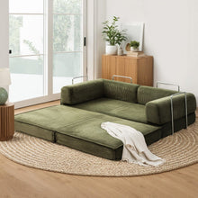 Load image into Gallery viewer, Artiss Convertible Folding Sofa Bed Green - The White Mall
