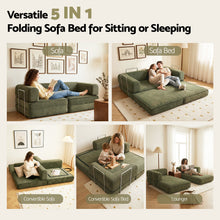 Load image into Gallery viewer, Artiss Convertible Folding Sofa Bed Green - The White Mall
