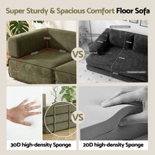 Load image into Gallery viewer, Artiss Convertible Folding Sofa Bed Green - The White Mall
