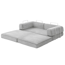 Load image into Gallery viewer, Artiss Convertible Folding Sofa Bed Grey - The White Mall
