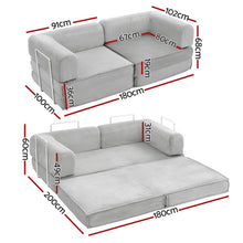Load image into Gallery viewer, Artiss Convertible Folding Sofa Bed Grey - The White Mall
