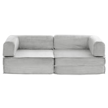 Load image into Gallery viewer, Artiss Convertible Folding Sofa Bed Grey - The White Mall
