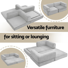 Load image into Gallery viewer, Artiss Convertible Folding Sofa Bed Grey - The White Mall
