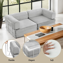 Load image into Gallery viewer, Artiss Convertible Folding Sofa Bed Grey - The White Mall

