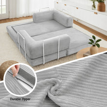 Load image into Gallery viewer, Artiss Convertible Folding Sofa Bed Grey - The White Mall

