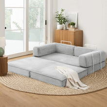 Load image into Gallery viewer, Artiss Convertible Folding Sofa Bed Grey - The White Mall
