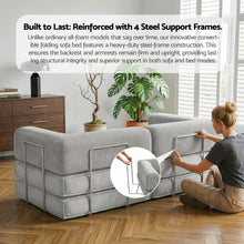 Load image into Gallery viewer, Artiss Convertible Folding Sofa Bed Grey - The White Mall
