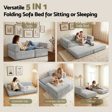 Load image into Gallery viewer, Artiss Convertible Folding Sofa Bed Grey - The White Mall
