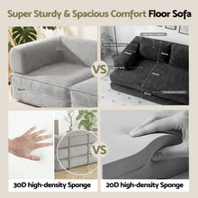 Load image into Gallery viewer, Artiss Convertible Folding Sofa Bed Grey - The White Mall
