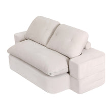Load image into Gallery viewer, Artiss Convertible Folding Sofa Bed 30D High - Density Foam Boneless Couch with Corduroy Sleeper Couch Lounger for Living Room Beign - The White Mall
