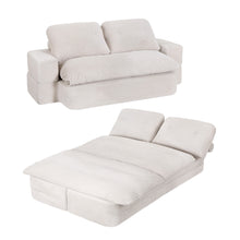 Load image into Gallery viewer, Artiss Convertible Folding Sofa Bed 30D High - Density Foam Boneless Couch with Corduroy Sleeper Couch Lounger for Living Room Beign - The White Mall

