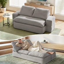 Load image into Gallery viewer, Artiss Convertible Folding Sofa Bed 30D High - Density Foam Boneless Couch with Corduroy Sleeper Couch Lounger for Living Room Grey - The White Mall
